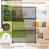 image:imageGiantex 72H x 48W Metal Privacy Screen 2 Panels Freestanding Outdoor Privacy Fence Panel with Stable Legs Decorative Metal Screen Divider for Patio Balcony Garden Starburst PatternBlackMesh
