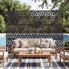 image:imageGiantex 72H x 48W Metal Privacy Screen 2 Panels Freestanding Outdoor Privacy Fence Panel with Stable Legs Decorative Metal Screen Divider for Patio Balcony Garden Starburst PatternBlackStarburst