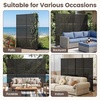 image:imageGiantex 72H x 48W Metal Privacy Screen 2 Panels Freestanding Outdoor Privacy Fence Panel with Stable Legs Decorative Metal Screen Divider for Patio Balcony Garden Starburst PatternBlackLouver