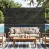 image:imageGiantex 72H x 48W Metal Privacy Screen 2 Panels Freestanding Outdoor Privacy Fence Panel with Stable Legs Decorative Metal Screen Divider for Patio Balcony Garden Starburst PatternBlackLouver
