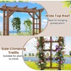image:imageGiantex 85 Garden Arch Trellis Wood Garden Arbor with Flat Top for Climbing Plants Roses amp Vines Outdoor Wooden Wedding Arch for Ceremony Backyard Lawn Patio Garden Entrance DecorationDark Brown