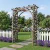 image:imageGiantex 85 Garden Arch Trellis Wood Garden Arbor with Flat Top for Climbing Plants Roses amp Vines Outdoor Wooden Wedding Arch for Ceremony Backyard Lawn Patio Garden Entrance DecorationDark Brown
