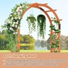 image:imageGiantex 85 Garden Arch Trellis Wood Garden Arbor with Flat Top for Climbing Plants Roses amp Vines Outdoor Wooden Wedding Arch for Ceremony Backyard Lawn Patio Garden Entrance DecorationWalnut Brown