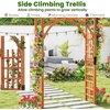 image:imageGiantex 85 Garden Arch Trellis Wood Garden Arbor with Flat Top for Climbing Plants Roses amp Vines Outdoor Wooden Wedding Arch for Ceremony Backyard Lawn Patio Garden Entrance DecorationWalnut Brown