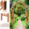 image:imageGiantex 85 Garden Arch Trellis Wood Garden Arbor with Flat Top for Climbing Plants Roses amp Vines Outdoor Wooden Wedding Arch for Ceremony Backyard Lawn Patio Garden Entrance DecorationWalnut Brown
