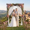 image:imageGiantex 85 Garden Arch Trellis Wood Garden Arbor with Flat Top for Climbing Plants Roses amp Vines Outdoor Wooden Wedding Arch for Ceremony Backyard Lawn Patio Garden Entrance DecorationDark Brown