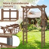image:imageGiantex 85 Garden Arch Trellis Wood Garden Arbor with Flat Top for Climbing Plants Roses amp Vines Outdoor Wooden Wedding Arch for Ceremony Backyard Lawn Patio Garden Entrance DecorationDark Brown