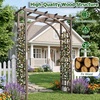image:imageGiantex 85 Garden Arch Trellis Wood Garden Arbor with Flat Top for Climbing Plants Roses amp Vines Outdoor Wooden Wedding Arch for Ceremony Backyard Lawn Patio Garden Entrance DecorationDark Brown