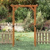 image:imageGiantex 85 Garden Arch Trellis Wood Garden Arbor with Flat Top for Climbing Plants Roses amp Vines Outdoor Wooden Wedding Arch for Ceremony Backyard Lawn Patio Garden Entrance DecorationHoney Brown