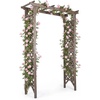 image:imageGiantex 85 Garden Arch Trellis Wood Garden Arbor with Flat Top for Climbing Plants Roses amp Vines Outdoor Wooden Wedding Arch for Ceremony Backyard Lawn Patio Garden Entrance DecorationDark Brown