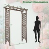 image:imageGiantex 85 Garden Arch Trellis Wood Garden Arbor with Flat Top for Climbing Plants Roses amp Vines Outdoor Wooden Wedding Arch for Ceremony Backyard Lawn Patio Garden Entrance DecorationDark Brown