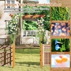 image:imageGiantex 85 Garden Arch Trellis Wood Garden Arbor with Flat Top for Climbing Plants Roses amp Vines Outdoor Wooden Wedding Arch for Ceremony Backyard Lawn Patio Garden Entrance DecorationHoney Brown