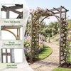 image:imageGiantex 85 Garden Arch Trellis Wood Garden Arbor with Flat Top for Climbing Plants Roses amp Vines Outdoor Wooden Wedding Arch for Ceremony Backyard Lawn Patio Garden Entrance DecorationDark Brown