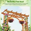 image:imageGiantex 85 Garden Arch Trellis Wood Garden Arbor with Flat Top for Climbing Plants Roses amp Vines Outdoor Wooden Wedding Arch for Ceremony Backyard Lawn Patio Garden Entrance DecorationWalnut Brown