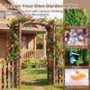 image:imageGiantex 85 Garden Arch Trellis Wood Garden Arbor with Flat Top for Climbing Plants Roses amp Vines Outdoor Wooden Wedding Arch for Ceremony Backyard Lawn Patio Garden Entrance DecorationDark Brown