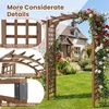 image:imageGiantex 85 Garden Arch Trellis Wood Garden Arbor with Flat Top for Climbing Plants Roses amp Vines Outdoor Wooden Wedding Arch for Ceremony Backyard Lawn Patio Garden Entrance DecorationDark Brown