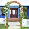 image:imageGiantex 85 Garden Arch Trellis Wood Garden Arbor with Flat Top for Climbing Plants Roses amp Vines Outdoor Wooden Wedding Arch for Ceremony Backyard Lawn Patio Garden Entrance DecorationWalnut Brown