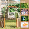 image:imageGiantex 85 Garden Arch Trellis Wood Garden Arbor with Flat Top for Climbing Plants Roses amp Vines Outdoor Wooden Wedding Arch for Ceremony Backyard Lawn Patio Garden Entrance DecorationHoney Brown