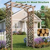 image:imageGiantex 85 Garden Arch Trellis Wood Garden Arbor with Flat Top for Climbing Plants Roses amp Vines Outdoor Wooden Wedding Arch for Ceremony Backyard Lawn Patio Garden Entrance DecorationDark Brown