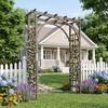 image:imageGiantex 85 Garden Arch Trellis Wood Garden Arbor with Flat Top for Climbing Plants Roses amp Vines Outdoor Wooden Wedding Arch for Ceremony Backyard Lawn Patio Garden Entrance DecorationDark Brown