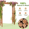 image:imageGiantex 85 Garden Arch Trellis Wood Garden Arbor with Flat Top for Climbing Plants Roses amp Vines Outdoor Wooden Wedding Arch for Ceremony Backyard Lawn Patio Garden Entrance DecorationWalnut Brown