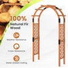 image:imageGiantex 85 Garden Arch Trellis Wood Garden Arbor with Flat Top for Climbing Plants Roses amp Vines Outdoor Wooden Wedding Arch for Ceremony Backyard Lawn Patio Garden Entrance DecorationWalnut Brown