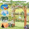 image:imageGiantex 85 Garden Arch Trellis Wood Garden Arbor with Flat Top for Climbing Plants Roses amp Vines Outdoor Wooden Wedding Arch for Ceremony Backyard Lawn Patio Garden Entrance DecorationWalnut Brown