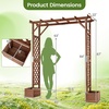 image:imageGiantex 87in Tall Wooden Garden Arbor with Planter Boxes amp Hanging Roof Wood Garden Arch Trellis for Climbing Plants Decorative Pergola Archway for Wedding Ceremony Party Backyard Lawn