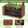 image:imageGiantex 87in Tall Wooden Garden Arbor with Planter Boxes amp Hanging Roof Wood Garden Arch Trellis for Climbing Plants Decorative Pergola Archway for Wedding Ceremony Party Backyard Lawn