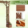 image:imageGiantex 87in Tall Wooden Garden Arbor with Planter Boxes amp Hanging Roof Wood Garden Arch Trellis for Climbing Plants Decorative Pergola Archway for Wedding Ceremony Party Backyard Lawn