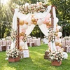 image:imageGiantex 87in Tall Wooden Garden Arbor with Planter Boxes amp Hanging Roof Wood Garden Arch Trellis for Climbing Plants Decorative Pergola Archway for Wedding Ceremony Party Backyard Lawn
