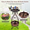 image:imageGiantex Bird Bath with Planter  Solar Lighted Bird Bath for Outside with Bird Feeder Lotus Water Bowl for Bathing Flower Planter with Drainage Holes Standing Birdbath for Garden Yard BronzeBronze