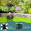 image:imageGiantex Bird Bath with Planter  Solar Lighted Bird Bath for Outside with Bird Feeder Lotus Water Bowl for Bathing Flower Planter with Drainage Holes Standing Birdbath for Garden Yard BronzeGreen