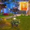 image:imageGiantex Bird Bath with Planter  Solar Lighted Bird Bath for Outside with Bird Feeder Lotus Water Bowl for Bathing Flower Planter with Drainage Holes Standing Birdbath for Garden Yard BronzeBronze