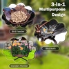 image:imageGiantex Bird Bath with Planter  Solar Lighted Bird Bath for Outside with Bird Feeder Lotus Water Bowl for Bathing Flower Planter with Drainage Holes Standing Birdbath for Garden Yard BronzeBronze