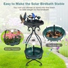image:imageGiantex Bird Bath with Planter  Solar Lighted Bird Bath for Outside with Bird Feeder Lotus Water Bowl for Bathing Flower Planter with Drainage Holes Standing Birdbath for Garden Yard BronzeGreen