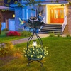 image:imageGiantex Bird Bath with Planter  Solar Lighted Bird Bath for Outside with Bird Feeder Lotus Water Bowl for Bathing Flower Planter with Drainage Holes Standing Birdbath for Garden Yard BronzeGreen