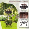 image:imageGiantex Bird Bath with Planter  Solar Lighted Bird Bath for Outside with Bird Feeder Lotus Water Bowl for Bathing Flower Planter with Drainage Holes Standing Birdbath for Garden Yard BronzeBronze