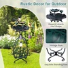 image:imageGiantex Bird Bath with Planter  Solar Lighted Bird Bath for Outside with Bird Feeder Lotus Water Bowl for Bathing Flower Planter with Drainage Holes Standing Birdbath for Garden Yard BronzeGreen