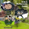 image:imageGiantex Bird Bath with Planter  Solar Lighted Bird Bath for Outside with Bird Feeder Lotus Water Bowl for Bathing Flower Planter with Drainage Holes Standing Birdbath for Garden Yard BronzeGreen