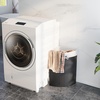 image:imageGiantex Corner Laundry Hamper with Lid 15 Gal Bamboo Laundry Basket with Removable Liner amp Portable Handle Triangle Clothes Hamper for Small Spaces Bedroom Bathroom Laundry Living RoomBlack
