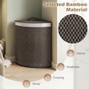 image:imageGiantex Corner Laundry Hamper with Lid 15 Gal Bamboo Laundry Basket with Removable Liner amp Portable Handle Triangle Clothes Hamper for Small Spaces Bedroom Bathroom Laundry Living RoomDark Taupe