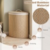 image:imageGiantex Corner Laundry Hamper with Lid 15 Gal Bamboo Laundry Basket with Removable Liner amp Portable Handle Triangle Clothes Hamper for Small Spaces Bedroom Bathroom Laundry Living RoomNatural Beige