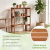 image:imageGiantex Foldable Plant Shelf 3Tier Solid Wood Indoor Outdoor Flower Pot Display Rack Corner Storage Bookshelf Freestanding Tiered Plant Stand for Garden Patio Balcony No Assembly3Tier