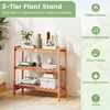 image:imageGiantex Foldable Plant Shelf 3Tier Solid Wood Indoor Outdoor Flower Pot Display Rack Corner Storage Bookshelf Freestanding Tiered Plant Stand for Garden Patio Balcony No Assembly13 x 36 x 35