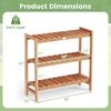 image:imageGiantex Foldable Plant Shelf 3Tier Solid Wood Indoor Outdoor Flower Pot Display Rack Corner Storage Bookshelf Freestanding Tiered Plant Stand for Garden Patio Balcony No Assembly13 x 36 x 35
