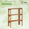 image:imageGiantex Foldable Plant Shelf 3Tier Solid Wood Indoor Outdoor Flower Pot Display Rack Corner Storage Bookshelf Freestanding Tiered Plant Stand for Garden Patio Balcony No Assembly3Tier