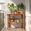 image:imageGiantex Foldable Plant Shelf 3Tier Solid Wood Indoor Outdoor Flower Pot Display Rack Corner Storage Bookshelf Freestanding Tiered Plant Stand for Garden Patio Balcony No Assembly2Tier