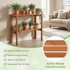 image:imageGiantex Foldable Plant Shelf 3Tier Solid Wood Indoor Outdoor Flower Pot Display Rack Corner Storage Bookshelf Freestanding Tiered Plant Stand for Garden Patio Balcony No Assembly2Tier