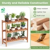 image:imageGiantex Foldable Plant Shelf 3Tier Solid Wood Indoor Outdoor Flower Pot Display Rack Corner Storage Bookshelf Freestanding Tiered Plant Stand for Garden Patio Balcony No Assembly13 x 36 x 35